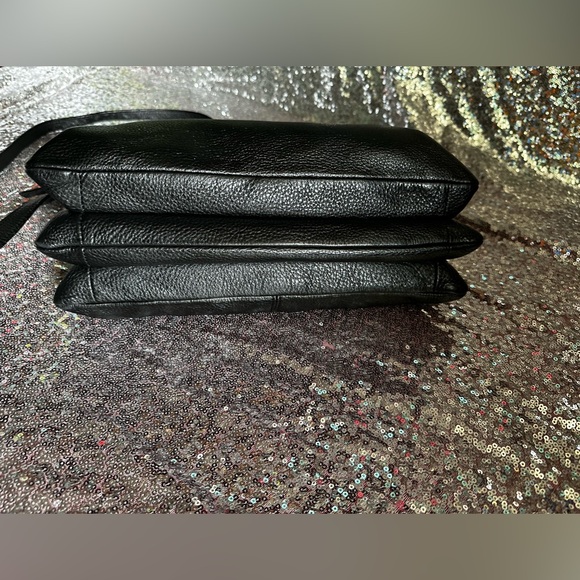 VINCE CAMUTO Black Leather Satchel Crossbody Handbag - Picture 10 of 17